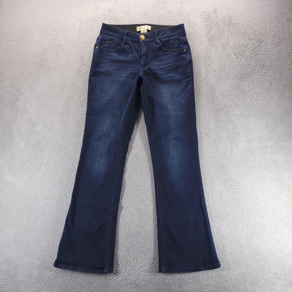 Democracy Jeans Womens 8 Blue Ab Solution Bootcut Mid Rise Dark Wash Stretch